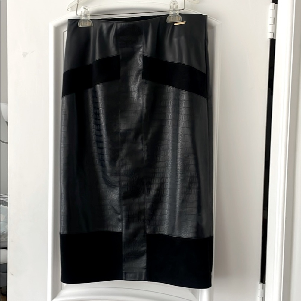 Vince Camuto Poly Leather Pencil Skirt
